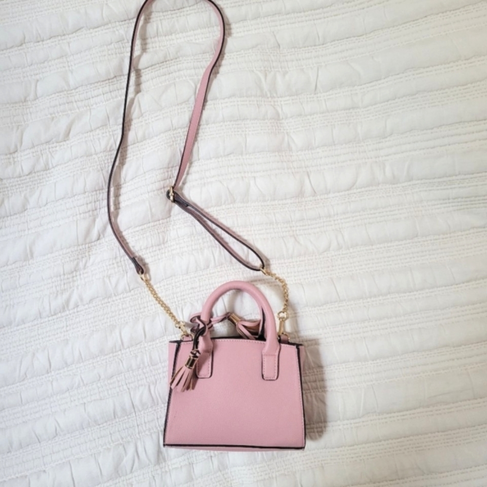 ☆ Pink Faux Leather Mini Crossbody Bag - Picture 5 of 14